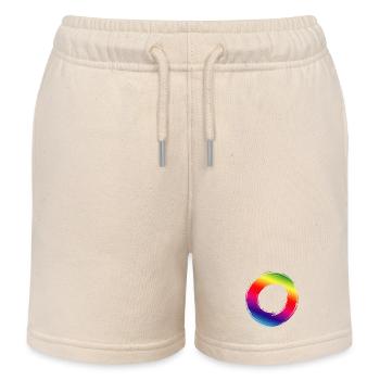 Bunter Farbkreis im Pinselstrich Design - Kinder Organic Joggingshorts Mini Bolter von Stanley/Stella - Natur - Vorne
