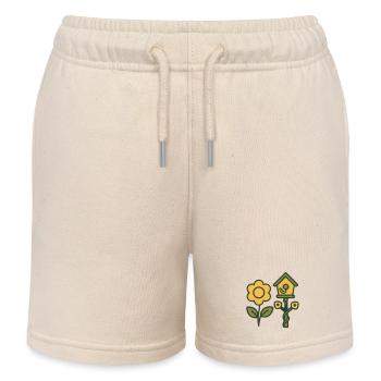 Jardinier jardinier de tournesol à oiseaux - Short de jogging enfant bio Stanley/Stella - écru doux - Devant