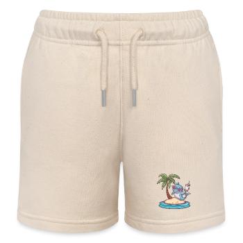 Dolphin Summer Holidays - Kids Organic Sweat Shorts by Stanley/Stella - soft Ecru - Front