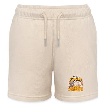 Gouda At Chess - Funny Mice Chess Players - Kids Organic Sweat Shorts by Stanley/Stella - soft Ecru - Front