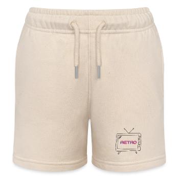 Retro Neon Glitch - Kids Organic Sweat Shorts by Stanley/Stella - soft Ecru - Front