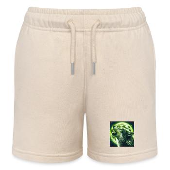 Wolf heult zum Vollmond - Kinder Organic Joggingshorts Mini Bolter von Stanley/Stella - Natur - Vorne