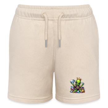 Alien Prinz mit Diamantenkronen - Kinder Organic Joggingshorts Mini Bolter von Stanley/Stella - Natur - Vorne