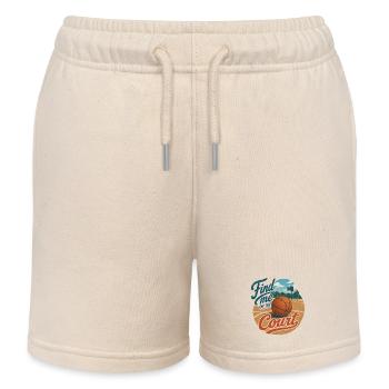 Find Me on the Court Basketball - Kids Organic Sweat Shorts by Stanley/Stella - soft Ecru - Front