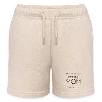 This is what a proud mom looks like - Kids Organic Sweat Shorts by Stanley/Stella - soft Ecru - Front