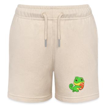Dino-Gridiron-Niedlichkeit - Kinder Organic Joggingshorts Mini Bolter von Stanley/Stella - Natur - Vorne