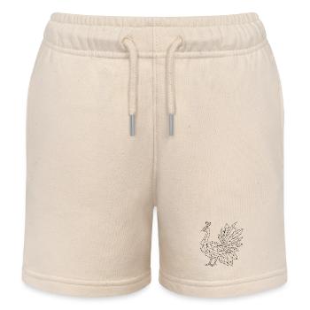 Kristall Pfau zum ausmalen - Kinder Organic Joggingshorts Mini Bolter von Stanley/Stella - Natur - Vorne