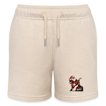 Santa Rocks - Kids Organic Sweat Shorts by Stanley/Stella - soft Ecru - Front