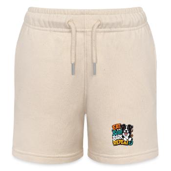 Border Collie - Kids Organic Sweat Shorts by Stanley/Stella - soft Ecru - Front