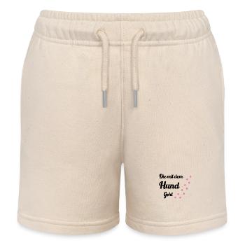 Who walks with the dog - Kids Organic Sweat Shorts by Stanley/Stella - soft Ecru - Front