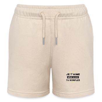 Couple Saint Valentin Je T'aime Quand Tu Ronfles - Short de jogging enfant bio Stanley/Stella - écru doux - Devant