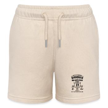 Schonend behandeln - 77. Geburtstag Geschenk - Kinder Organic Joggingshorts Mini Bolter von Stanley/Stella - Natur - Vorne