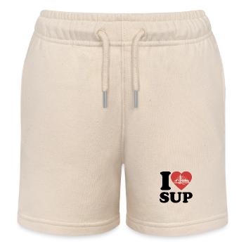 I Love SUP - Herz - Hobby - Kinder Organic Joggingshorts Mini Bolter von Stanley/Stella - Natur - Vorne