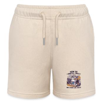 How Do I Uninstall Anxiety And Other Like Hacks - Kids Organic Sweat Shorts by Stanley/Stella - soft Ecru - Front