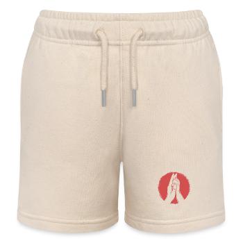 Hand + Hundepfote - High Five - Hunde Fan - Kinder Organic Joggingshorts Mini Bolter von Stanley/Stella - Natur - Vorne
