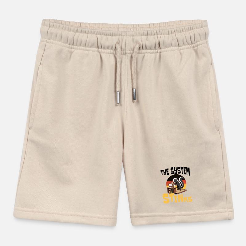 Politics system stinks Kids Organic Sweat Shorts by Stanley/Stella