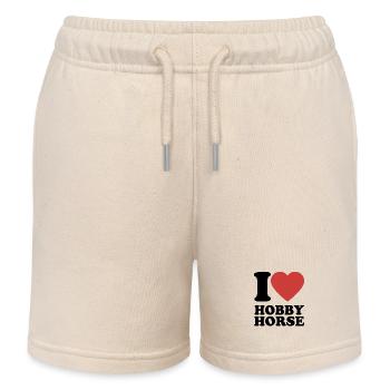 J’aime hobby cheval - Coeur - Hobby - Short de jogging enfant bio Stanley/Stella - écru doux - Devant