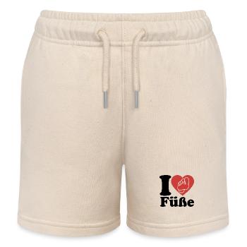 I Love Füße - Fuß - Fußpflege - Spruch - Kinder Organic Joggingshorts Mini Bolter von Stanley/Stella - Natur - Vorne