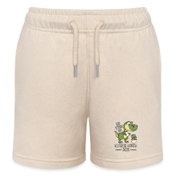 Dino Ich werde ein großer Cousin 2023 Dinosaurier - Kinder Organic Joggingshorts Mini Bolter von Stanley/Stella - Natur - Vorne