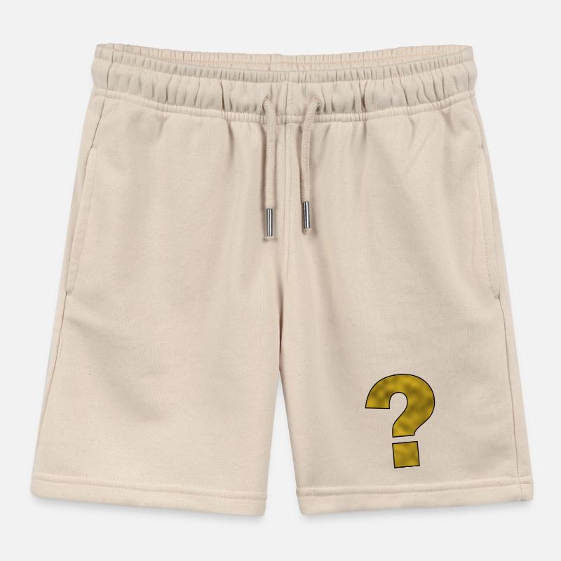 Punctuation Mark Question Mark Gold Kids Organic Sweat Shorts by Stanley/Stella