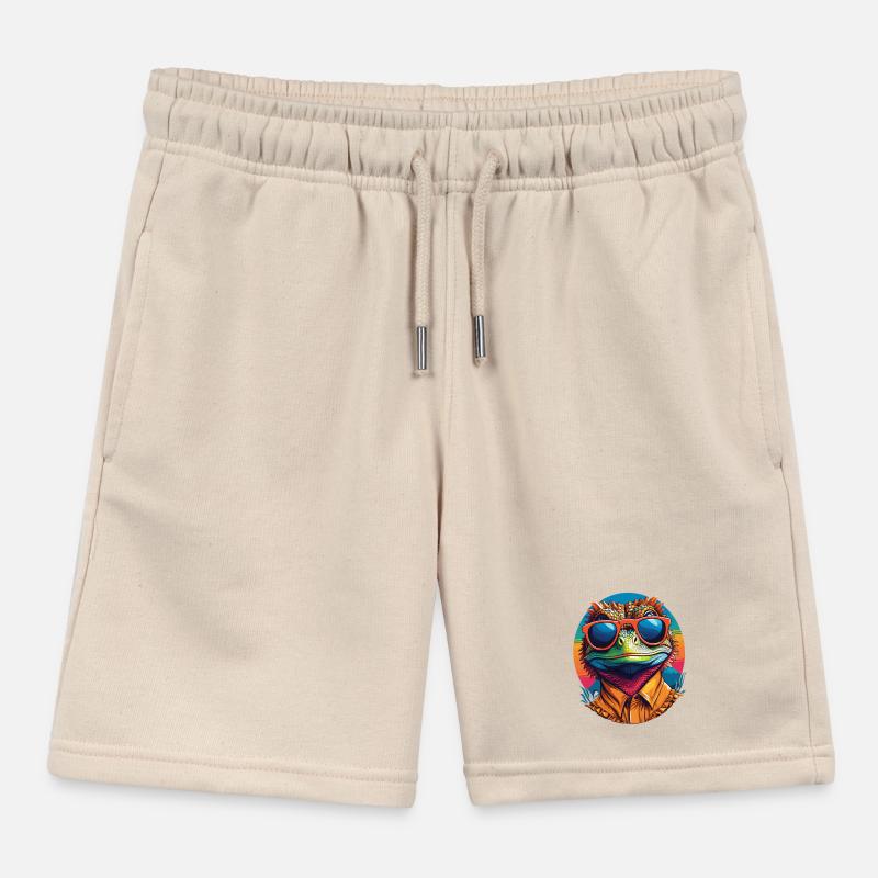 Frilled Neck Lizard Kids Organic Sweat Shorts by Stanley/Stella