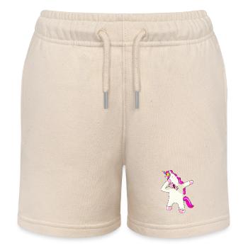 Einhorn Dab Dabbing Unicorn - Kids Organic Sweat Shorts by Stanley/Stella - soft Ecru - Front