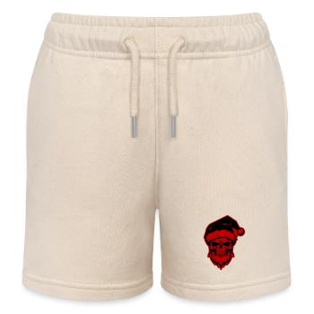 Weihnachtsmann Totenkopf - Kinder Organic Joggingshorts Mini Bolter von Stanley/Stella - Natur - Vorne