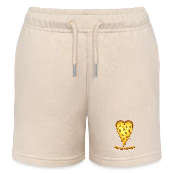 Küss mich, ich habe Pizza. Valentinstag Pizzaherz - Kinder Organic Joggingshorts Mini Bolter von Stanley/Stella - Natur - Vorne
