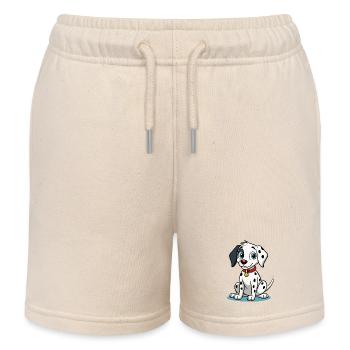 Curieux Dalmatien tête inclinable Art - Short de jogging enfant bio Stanley/Stella - écru doux - Devant