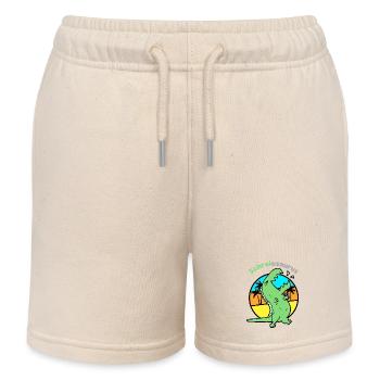 Dinosaur Baby Dino - Kids Organic Sweat Shorts by Stanley/Stella - soft Ecru - Front