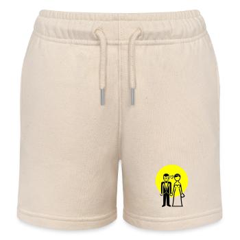 Couple de mariage, couple marié, mariée, marié - Short de jogging enfant bio Stanley/Stella - écru doux - Devant