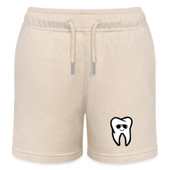 Tooth Sunglasses - Kids Organic Sweat Shorts by Stanley/Stella - soft Ecru - Front