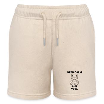 yoga fuchs keep calm - Kinder Organic Joggingshorts Mini Bolter von Stanley/Stella - Natur - Vorne