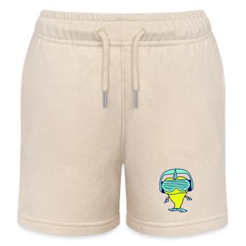 Party Fish Underwater Sea Animal Music Club Fun - Kids Organic Sweat Shorts by Stanley/Stella - soft Ecru - Front