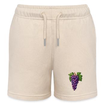 Grapes Pixel - Kids Organic Sweat Shorts by Stanley/Stella - soft Ecru - Front