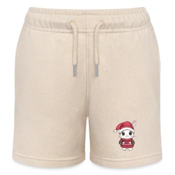 Bande dessinée de Noël Bunny - Short de jogging enfant bio Stanley/Stella - écru doux - Devant