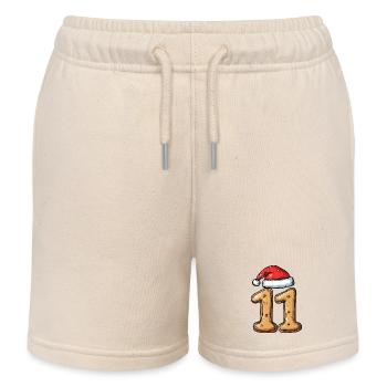 11 Zahl Weihnachten Keks - Kinder Organic Joggingshorts Mini Bolter von Stanley/Stella - Natur - Vorne