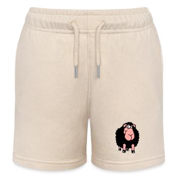 Schaf Guckt Doof Süß Niedlich Komisch Albern Cool - Kinder Organic Joggingshorts Mini Bolter von Stanley/Stella - Natur - Vorne