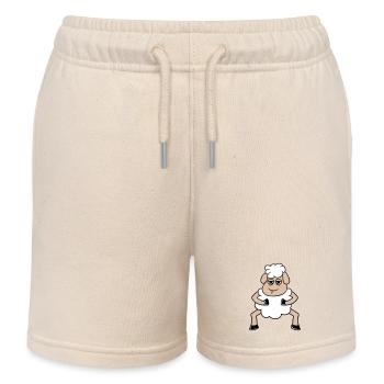 Schaf Müde Gelangweilter Blick Schäfchen Steht Süß - Kinder Organic Joggingshorts Mini Bolter von Stanley/Stella - Natur - Vorne