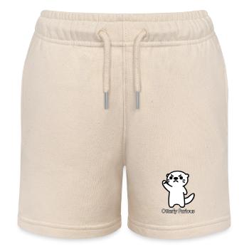 Wütender Otter hebt seine Faust - Otterly Furious - Kinder Organic Joggingshorts Mini Bolter von Stanley/Stella - Natur - Vorne