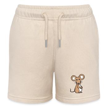 Mouse Mouse Cute Little Rat Rodent Friendly - Kids Organic Sweat Shorts by Stanley/Stella - soft Ecru - Front