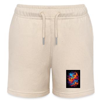 Tourbillon abstrait de couleurs - Short de jogging enfant bio Stanley/Stella - écru doux - Devant