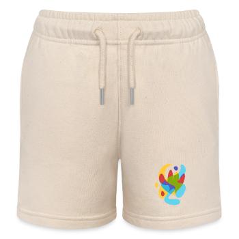 abstract summer tropical flora - Kids Organic Sweat Shorts by Stanley/Stella - soft Ecru - Front