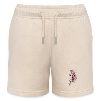 Flower Garden Gardener Gift - Kids Organic Sweat Shorts by Stanley/Stella - soft Ecru - Front