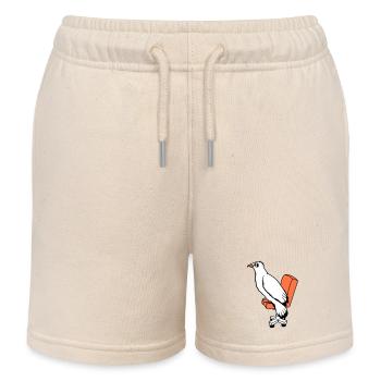 Vogel sitzt Stuhl Schreibtisch Drehstuhl arbeiten - Kinder Organic Joggingshorts Mini Bolter von Stanley/Stella - Natur - Vorne