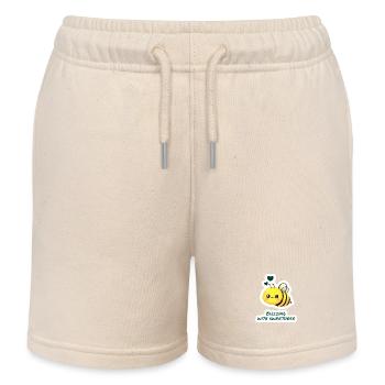 Bee Kids Saying Gift - Kids Organic Sweat Shorts by Stanley/Stella - soft Ecru - Front