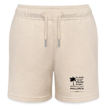 Palme auf Mallorca Urlaub Spruch Geschenk - Kinder Organic Joggingshorts Mini Bolter von Stanley/Stella - Natur - Vorne