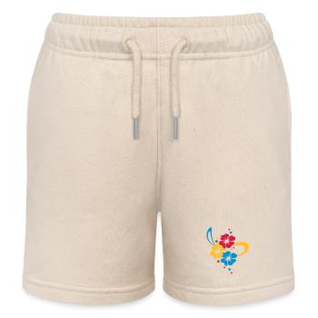 Bouquet de fleurs avec ruban - Short de jogging enfant bio Stanley/Stella - écru doux - Devant