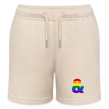 Regenbogen kaufmännisches Und-Zeichen - Kinder Organic Joggingshorts Mini Bolter von Stanley/Stella - Natur - Vorne