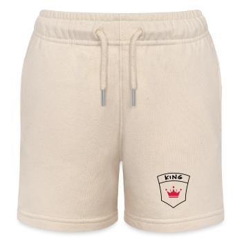 King auf Brusttasche - Kinder Organic Joggingshorts Mini Bolter von Stanley/Stella - Natur - Vorne
